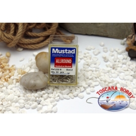 1 box 50 pz ami Mustad, cod.220N, n.2, All Round hook FC.B1N