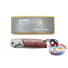 Coltello da caccia Browning in acciaio inox e impugnatura in legno W05