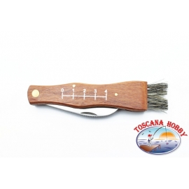 Mushroom knife with wooden handle and brush.W09