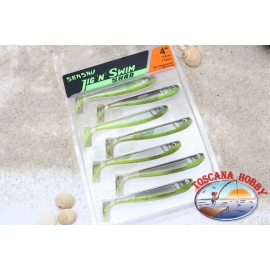 JIG AND SWIM Shad 9,5 cm-7 pcs. La Filature De La Basse Mer. UV C. Brownie. Aromatisé.AR543