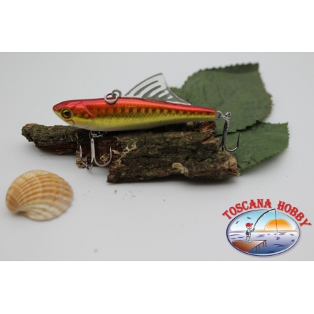 Artificial lipless plastic fin, 6.5 cm-10gr. sinking, col. red. FC.V89