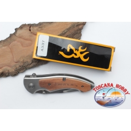 Coltello da caccia Browning in acciaio e manico in legno W17