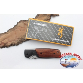 China Cuchillo de caza Browning mango de acero inoxidable y madera W19 Fabricantes