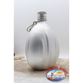 Water bottle 1 lt in aluminium with cap silver CL.76