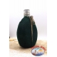 Drinking bottle 0.75 l, aluminium, pouch, green, with zipper, stopper, silver