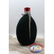 Trinkflasche 0,75 lt aluminium-hülle grün mit reißverschluss, rote kappe