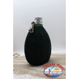 Drinking bottle 0.5 l, aluminum, pouch, green, with zipper, cap silver CL.82