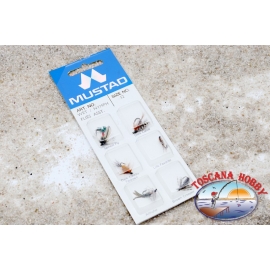 Las moscas de pesca MUSTAD hechos a mano de 6 piezas - Tamaño 12 CL.111