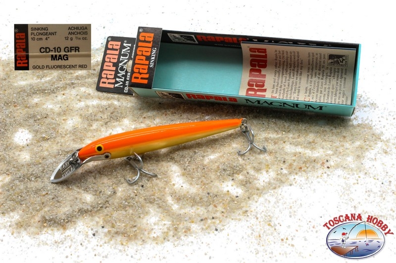 Rapala RAPALA MAGNUM 10cm 12gr COLOR GOLD FLUORESCENT RED SINKING CD-10 GFR MAG 