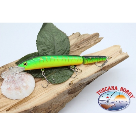 Artificial Lures Viper tail jointed 12cm-14gr Floating col.yellow/green FC.V278