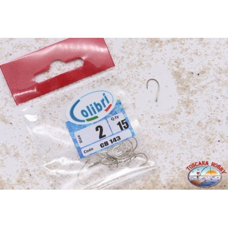 Anzuelos de pesca, Colibri, Tamaño 2, 15 Piezas