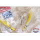 Señuelos para pesca de curricán, Colibrí, Kit de doble gancho/pulpo con plumas, blanco/amarillo