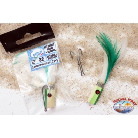 Lures trolling, Hummingbird, Kit, double hook/octopus feathered, size 32, CB395