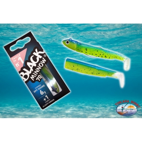 Köder Silikon Black Minnow 70 Fiiish Combos Off-Shore) 6 gr (BM1381) Farbe Sleepy Green