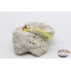 Señuelos de arrastre: cabeza de listado hecha a mano con pluma de 9 cm-blanco / amarillo