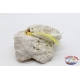 Trolling lures: hand-crafted skipjack head with 9 cm feather-white / yellow