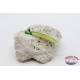 Trolling baits: handmade skipjack head with 9 cm feather-white / yellow / green