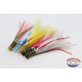 Trolling lures: kalice octopus head + feather + brill 12 cm "Simil" yes.07