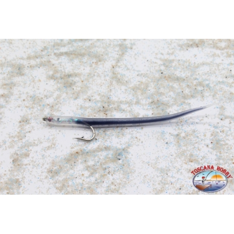 cebo artesanal de silicona de 14 cm con gancho de acero Mustad 2/0-Negro