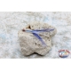Appât artisanal en silicone avec filaments et plumes de 9 cm-Crochet 1/0-Blanc / Bleu