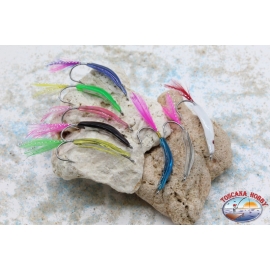 Crochet artisanal pour pêche à la traîne côtière de 4,5 cm avec plumes - aperçu
