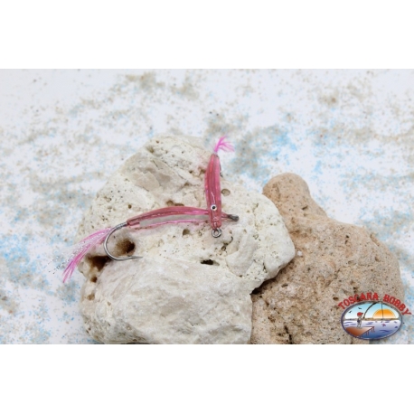 4.5 cm coastal trolling craft nail with feather-Pink