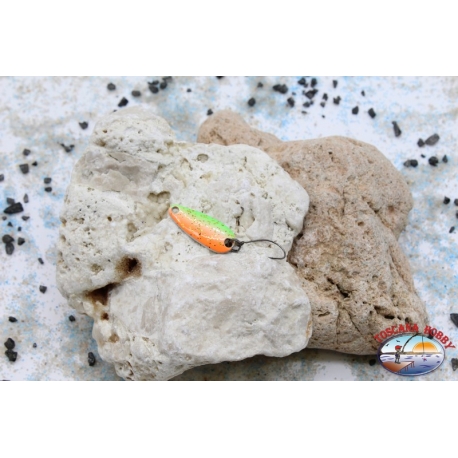 Cucchiaino Ondulante Trout Area - Spoon 3,1 gr - 2,8 cm - Arancio/Verde Glitter