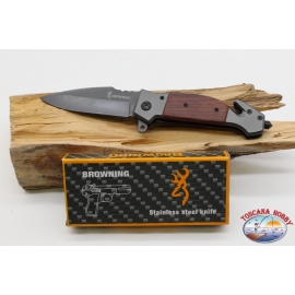 Couteau de chasse Browning manche en acier inoxydable et bois W25