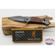 Couteau de chasse Browning manche en acier inoxydable et bois W25