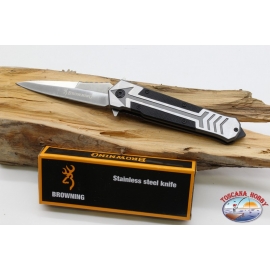 Couteau de chasse Browning poignée en acier inoxydable et PVC / acier W29