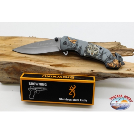 Coltello da caccia Browning in acciaio inox e impugnatura in PVC decorata W30