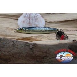 Esca metallica JIG 18gr 6cm con ancoretta piumata silver black BR.304