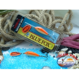 Cucchiaino rotante Blue Fox vibrax Rapala 4g 1/8 oz gold fluorescent red BR.375