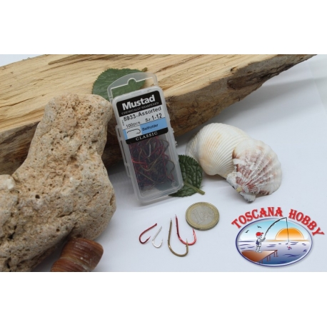 1 box 100 pz ami Mustad, cod.5933, assortiti, Baitholder hooks, FC.B132A