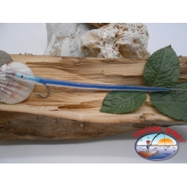 Cebo artesanal de 20cm con anzuelo de acero azul bacalao.74005 Mustad sz.2/0 R. 746
