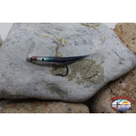 Esca artigianale 8cm col blue amo acciaio cod.74005 Mustad sz.1/0 R.753