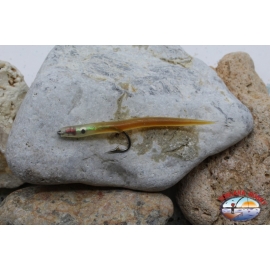 Cebo artesanal de 10cm con anzuelo de acero naranja bacalao.74005 Mustad sz.1/0