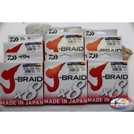 Trecciato Daiwa J-BRAID X8 Multicolor da 300 mt F.67
