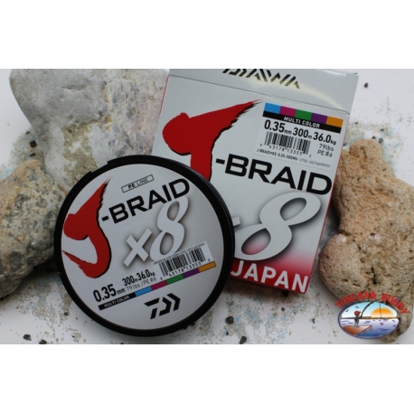 Geflochtene Dai v. u. U.-BRAID v. u. 8 Grand Multicolor von 300 mt 0.35