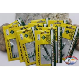 Duel size 1/0 Fishing Hooks with Eyelet 10 sachets of 4 pieces-1
