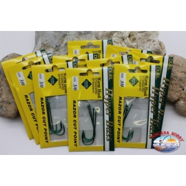 Duel size 3/0 Fishing hooks with eyelet 10 bags of 4 pieces K. 462