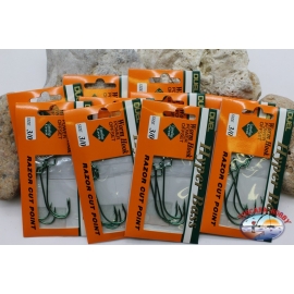 Duel size 3/0 Fishing Hooks with eyelet 10 sachets of 4 pieces-1