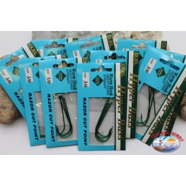 Duel size 3/0 Fishing Hooks with eyelet 10 sachets of 4 pieces-1