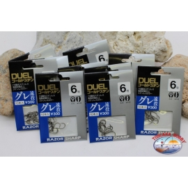 Hameçons de pêche Duel taille 6 avec œillet 10 sachets de 10 pièces K. 539