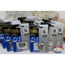 Duel size 9 Fishing Hooks with Eyelet 10 bags of 10 pieces-1