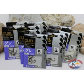 Duel size 8 Fishing Hooks with palet10 sachets of 10 pieces-1