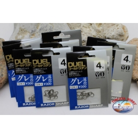 Duel size 4 Fishing hooks with eyelet 10 bags of 12 pieces K. 572