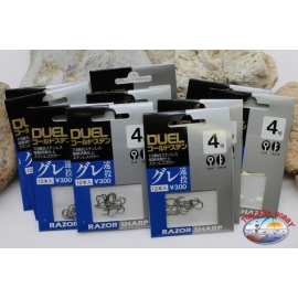 Duel size 4 Fishing Hooks with Eyelet 10 bags of 12 pieces-1