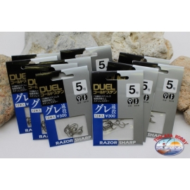 Duel size 5 Fishing Hooks with Eyelet 10 bags of 12 pieces-1