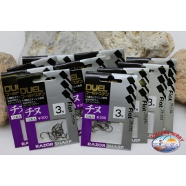 Duel size 3 Fishing Hooks with scoop 10 sachets of 12 pieces-1